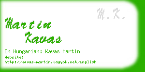 martin kavas business card